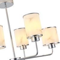 LÁMPARA DE TECHO COLGANTE METAL-VIDRIO 6xE27 MAX 40W Ø680mm CROMO ARTE ILLUMINA MARBELINE