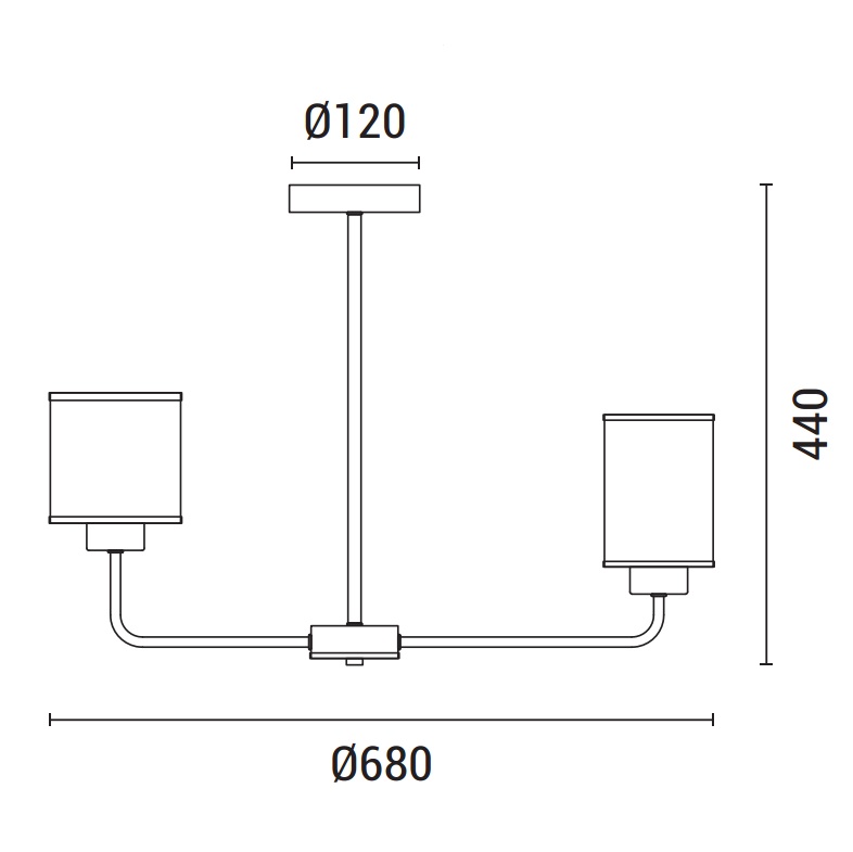 LÁMPARA DE TECHO COLGANTE METAL-VIDRIO 6xE27 MAX 40W Ø680mm CROMO ARTE ILLUMINA MARBELINE