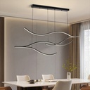 LÁMPARA DE TECHO COLGANTE ALUMINIO 30W 2260lm 3000K 30x1200x1450mm NEGRO ARTE ILLUMINA WAVES