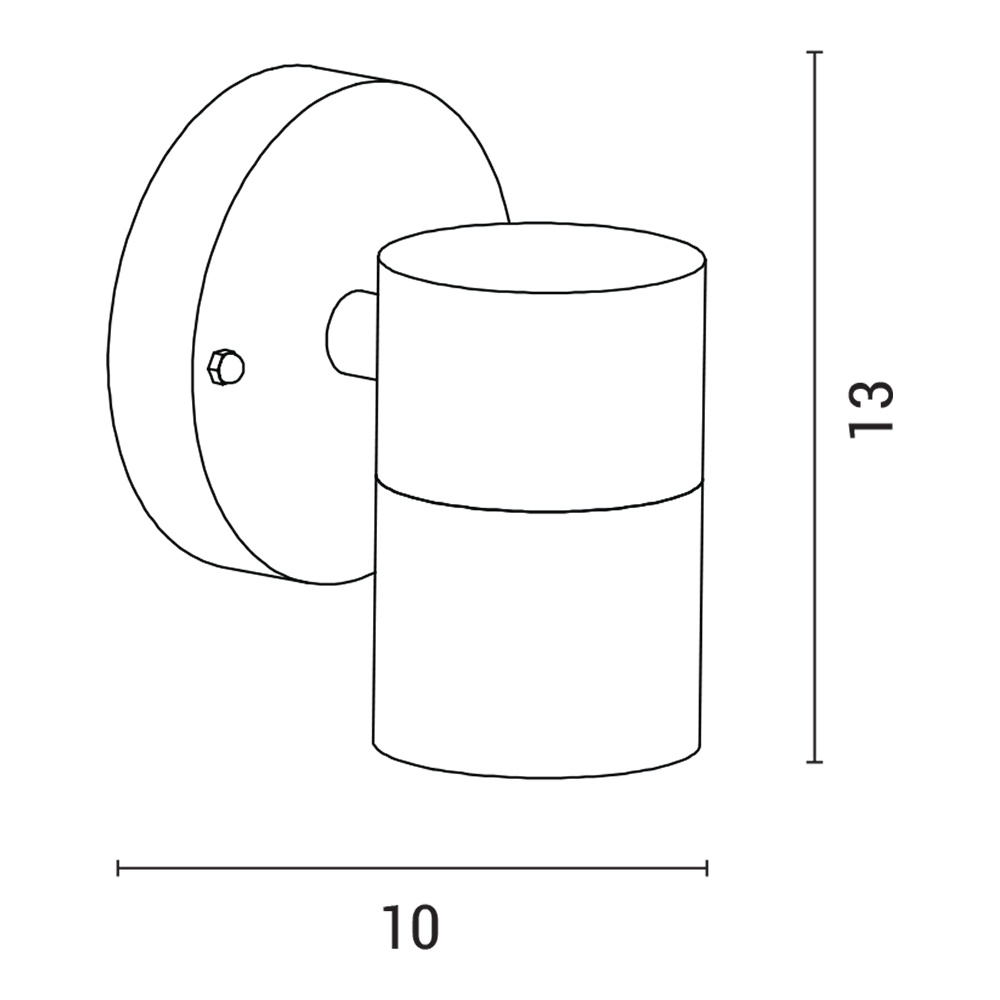 APLIQUE DE PARED REDONDO ALUMINIO DOWN  1xGU10 Máx. 7W IP44 ARTE ILLUMINA