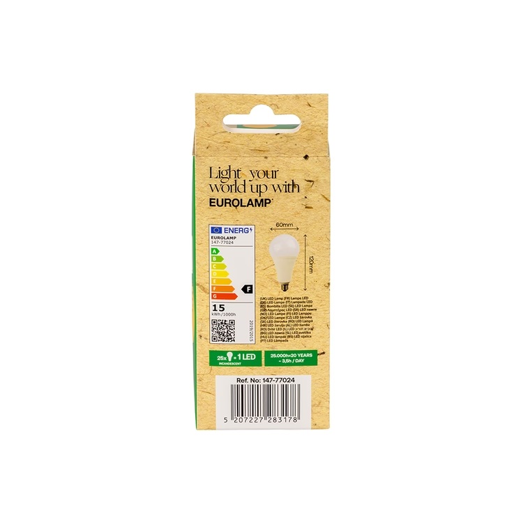BOMBILLA ESTANDAR A60 15W 1521lm E27 175-250V PLUS