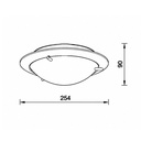 PLAFON "SAUKI" 250MM NIQUEL SAT CRISTAL MATE