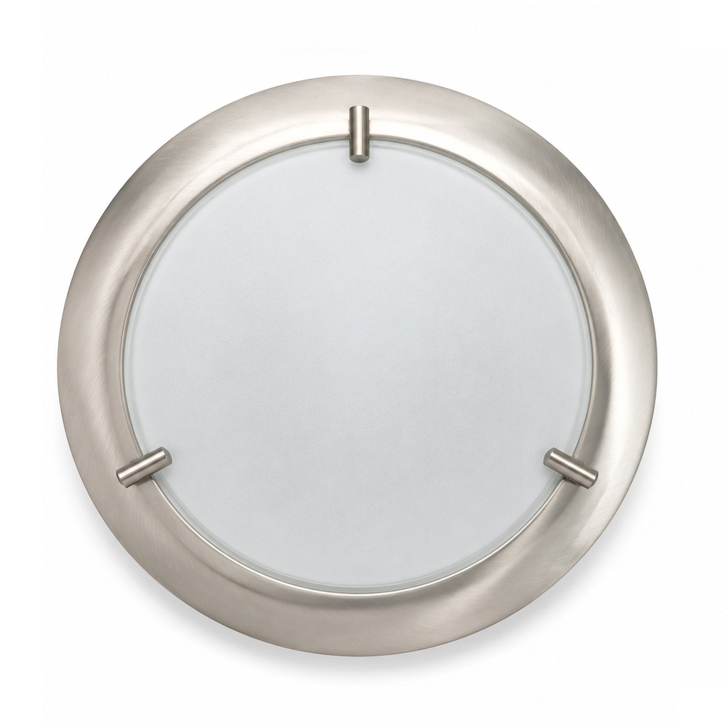 PLAFON "SAUKI" 250MM NIQUEL SAT CRISTAL MATE