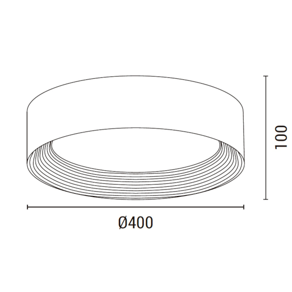 PLAFON DE TECHO METAL - ACRÍLICO LED 30W 2262lm 3000K D400x100mm ARTE ILLUMINA UPON