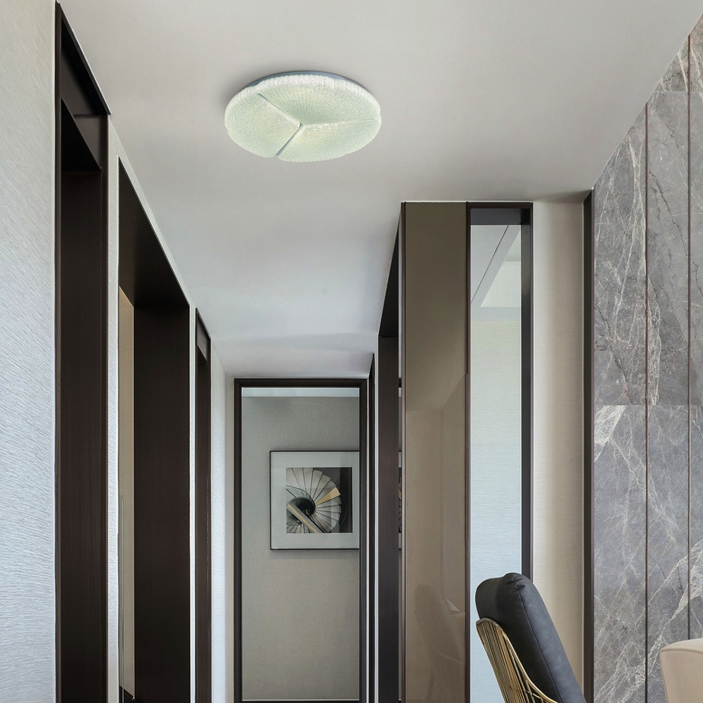 PLAFÓN DE TECHO PLÁSTICO LED 60W 5700lm 3000K 3CCT 3000-4000-6500K Ø480x75mm BLANCO ARTE ILLUMINA TRIANO
