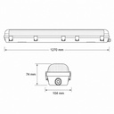 PANTALLA ESTANCA PARA TUBO LED 2x1,20m CON CLIPS INOX