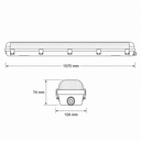 PANTALLA ESTANCA PARA TUBO LED 2x1,50m CON CLIPS INOX