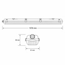 PANTALLA ESTANCA PARA TUBO LED T8 2x1,50m EUROLAMP