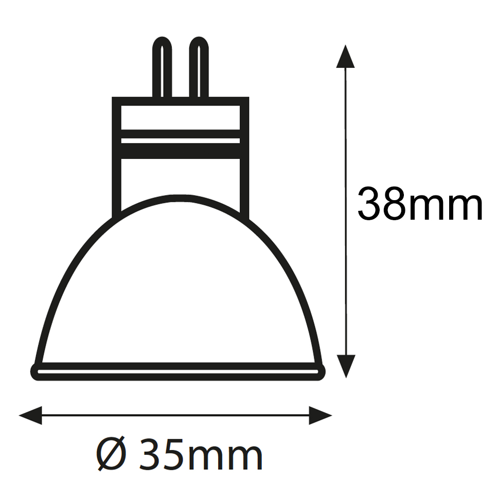 BOMBILLA LED SMD MR11 3W 36° 12V AC/DC EUROLAMP
