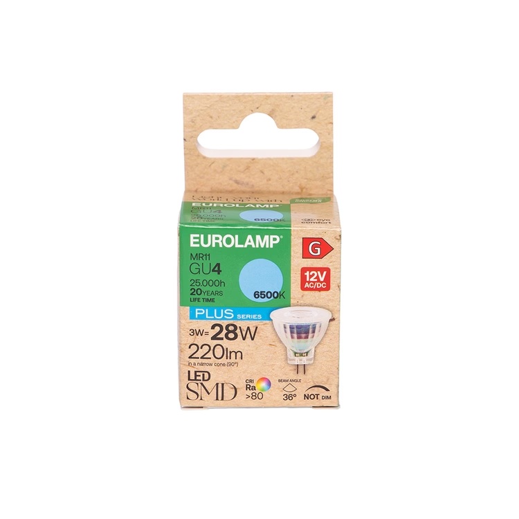 BOMBILLA LED SMD MR11 3W 36° 12V AC/DC EUROLAMP