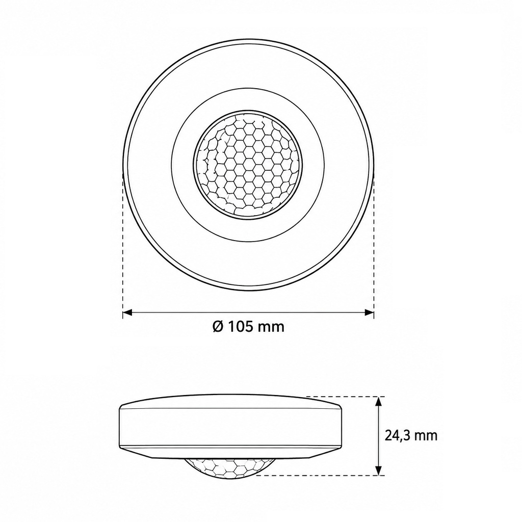 DETECTOR DE MOVIMIENTO DE TECHO INFRARROJO IP44 2000W 220-240V