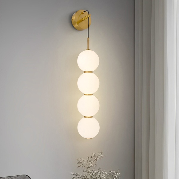 APLIQUE DE PARED METAL LED 19W 1482lm 3000K 160 Χ650mm LATÓN-BLANCO OPAL ARTE ILLUMINA TREA