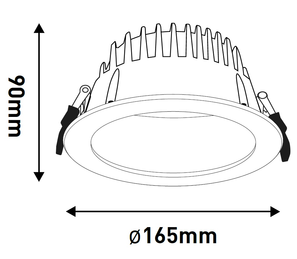 DOWNLIGHT EMPOTRABLE LED 25W Ø165 3CCT BLANCO PRO