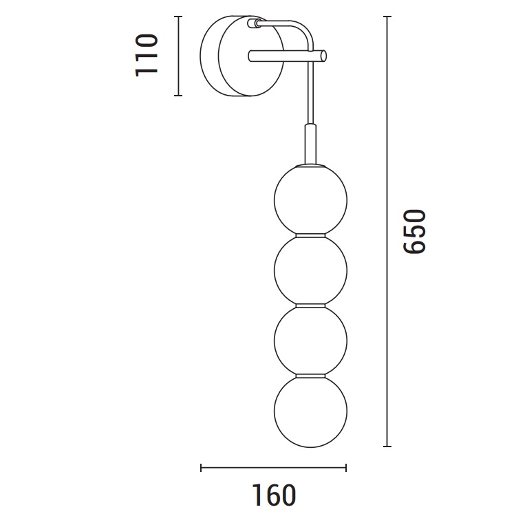 APLIQUE DE PARED METAL LED 19W 1482lm 3000K 160 Χ650mm LATÓN-BLANCO OPAL ARTE ILLUMINA TREA