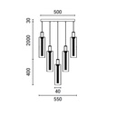 LÁMPARA COLGANTE CRISTAL 9 LUCES 60W 7200Lm 3000K Ø500x2430mm ARTE ILLUMINA VIAL