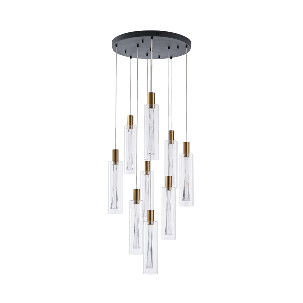 LÁMPARA COLGANTE CRISTAL 9 LUCES 60W 7200Lm 3000K Ø500x2430mm ARTE ILLUMINA VIAL