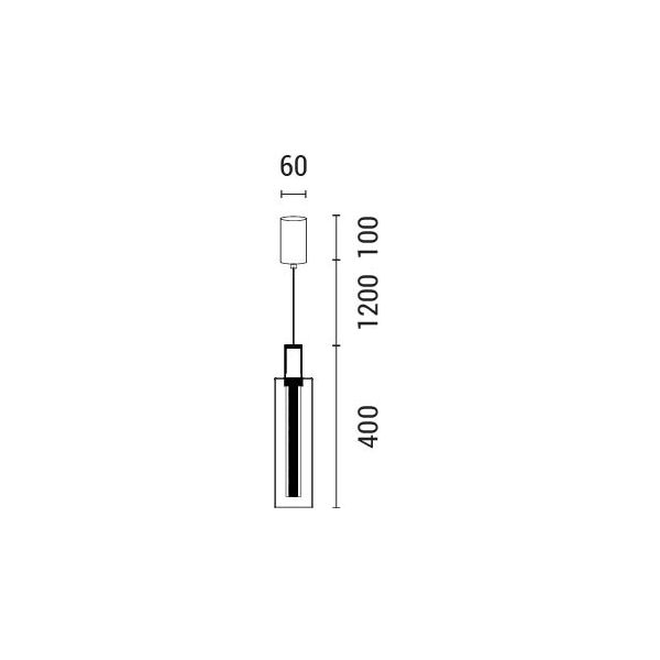 LÁMPARA COLGANTE CRISTAL 7,6W 780lm 3000K Ø90x1200mm ARTE ILLUMINA VIAL