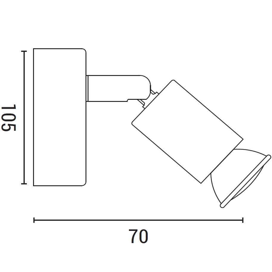 FOCO MÓVIL METALIZADO 1xGU10 MÁX. 7W 70x105mm GRIS ARTE ILLUMINA VORRAS