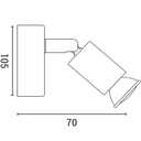 FOCO MÓVIL METALIZADO 1xGU10 MÁX. 7W 70x105mm GRIS ARTE ILLUMINA VORRAS