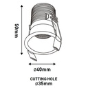 DOWNLIGHT EMPOTRABLE 5W Ø40mm BLANCO 