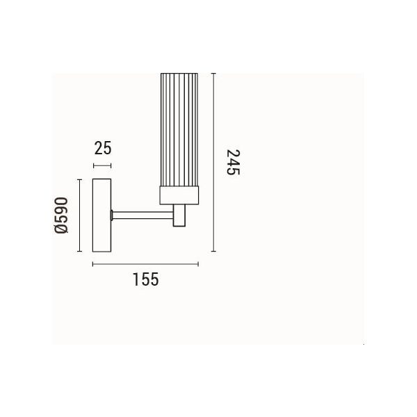 APLIQUE DE PARED METAL-VIDRIO 1xE14 MAX 15W 155x100x245mm ARTE ILLUMINA VINY