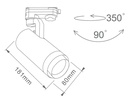 PROYECTOR CARRIL TRIFASICO "KUTNO" LED 30W 3000K-4000K-6000K BLANCO PRO (OLD REF. E.145-55030)