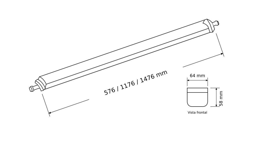 PANTALLA ESTANCA LED IP65 160lm/W VALUE EUROLAMP