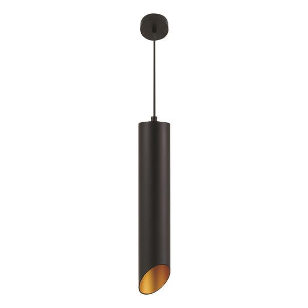 LAMPARA DE TECHO COLGANTE "CROG" GU10 1M Ø65x350 NEGRO / ORO