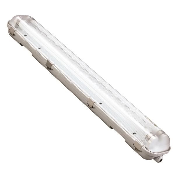PANTALLA ESTANCA PARA TUBO LED 2x1,20m CON CLIPS INOX