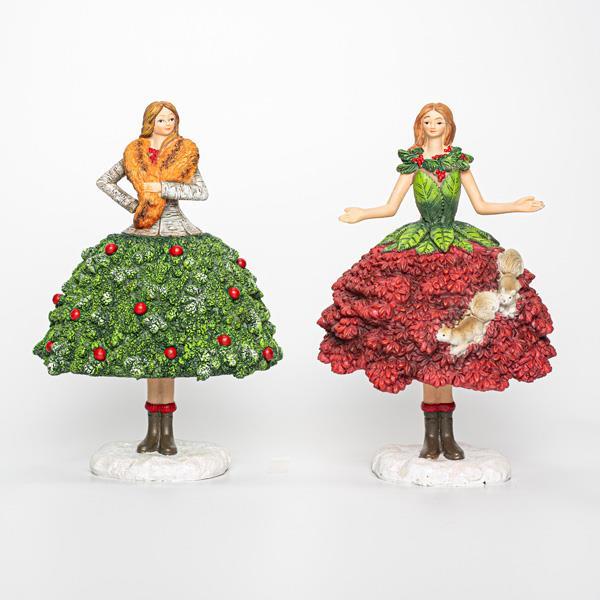 BAILARINAS DE POLIRESINA, 2 DISEÑOS, 15x13x22,50cm