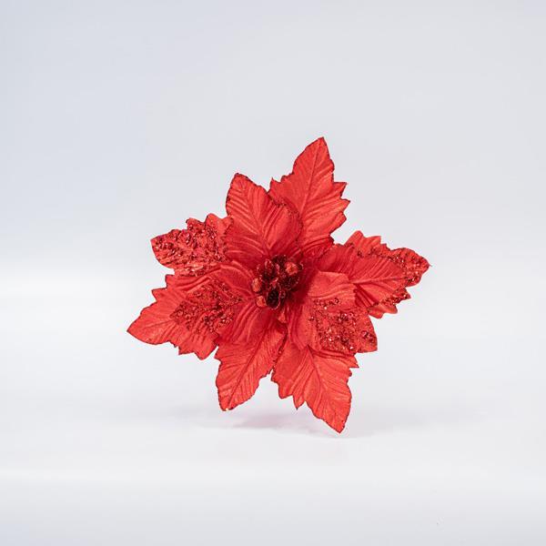 FLOR, ROJA, CON BRILLO, 37x60cm