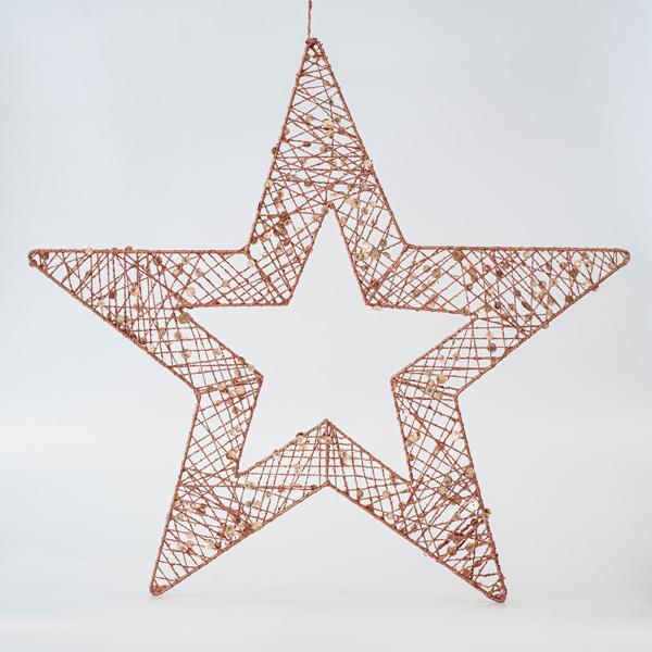 ESTRELLA CON LENTEJUELAS, CHAMPÁN, 60cm