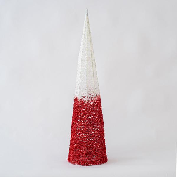 ARBOL CONO, BLANCO-ROJO, 20x80cm