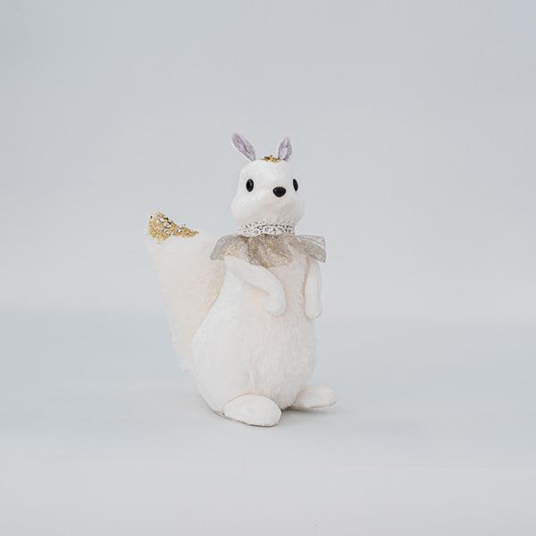 TERCIOPELO SEÑORA. ARDILLA, BLANCA, 15x14x27cm