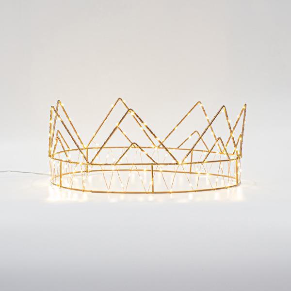 CORONA DE BRONCE ILUMINADA 40Χ14.5, 160 MINI LED, ADAPTADOR, CABLE COLOR COBRE, LED BLANCO CÁLIDO, CABLE 3m, IP44