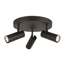 "CEILING SPOT ROSETTE" TRIPLE GU10 SLIM NEGRO 