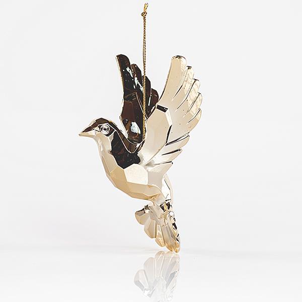 PAJARITO ACRILICO, DORADO, 10,2x7,6cm