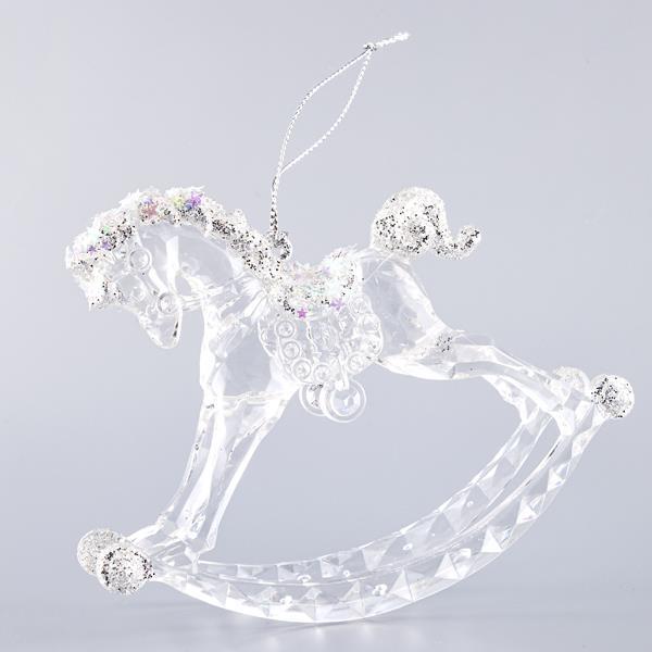 CABALLO BALANCÍN ACRÍLICO, TRANSPARENTE, 12,3x10cm