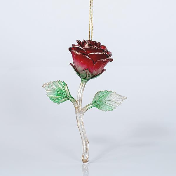 ROSA ACRÍLICA 3D, ROJA, 8,8x12,1cm