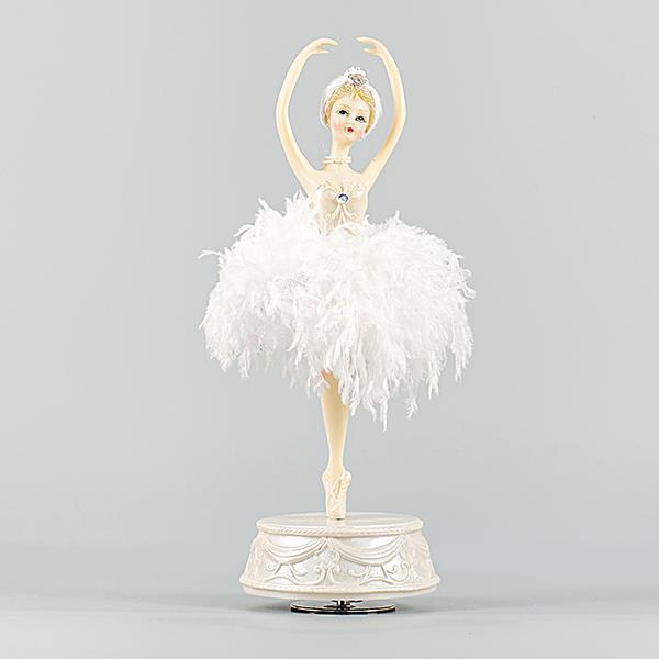 BAILARINA CON FALDA BLANCA, SOBRE BASE, 33cm