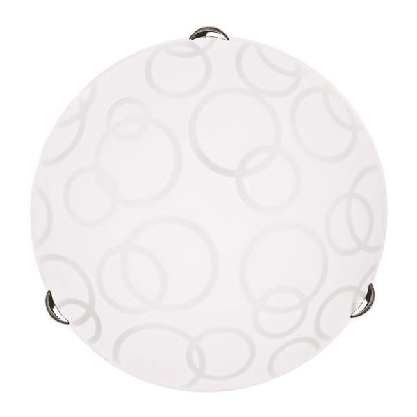 LUZ DE TECHO "LEIA" Ø40 2XΕ27 BLANCO/NIQUEL