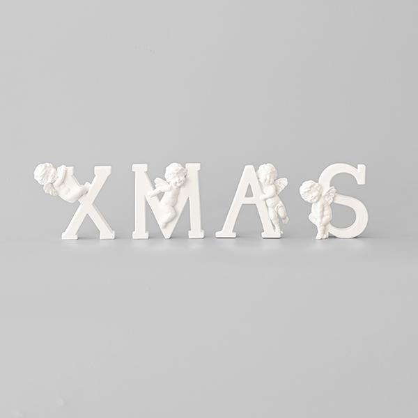 DECORATIVO NAVIDAD CON ÁNGELES, BLANCO, 8,3x8,5cm, 7,7x7,9cm, 8,1x7,8cm, 7,1x8cm