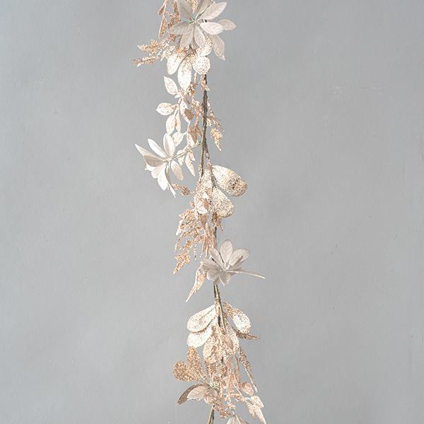 GUIRNALDA CHAMPAGNE METÁLICA Y BRILLO 120cm