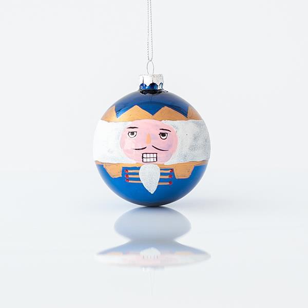 BOLA DE CRISTAL, AZUL, CON CASCANUECES, SET 4 UDS, 8cm
