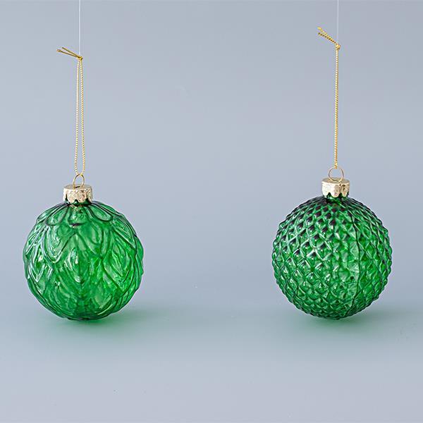 BOLA DE CRISTAL, VERDE TRANSPARENTE, SET 4PCS, 8cm