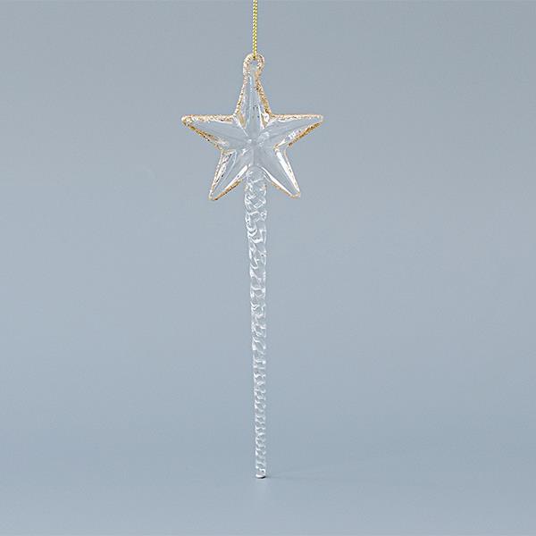 VARITA MÁGICA DE CRISTAL, CON ESTRELLA DORADA, SET 4PCS, 6,3x19,5cm