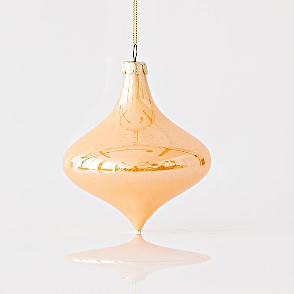 ADORNO DE VIDRIO, CEBOLLA, CARAMELO, SET 4PZS, 10x11,5cm