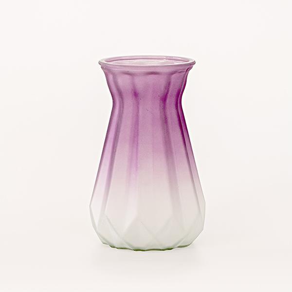 JARRON DE CRISTAL, MORADO MATE, 9,5x11,5x18cm