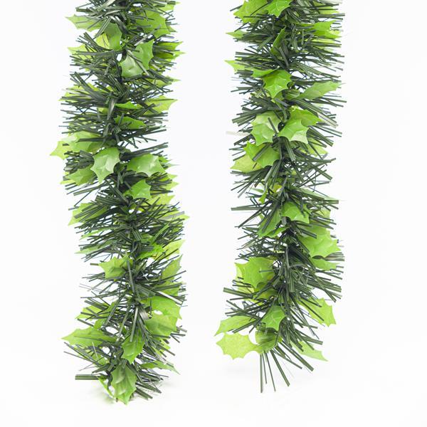 TRENZA VERDE HOJAS DE MUÉRDAGO, _9, 200 cm