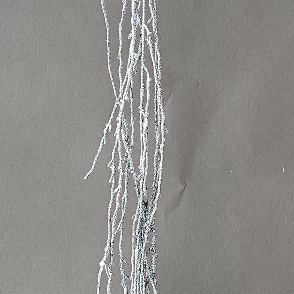RAMITA PARA COLGAR CON BRILLO, PLATA, 160cm